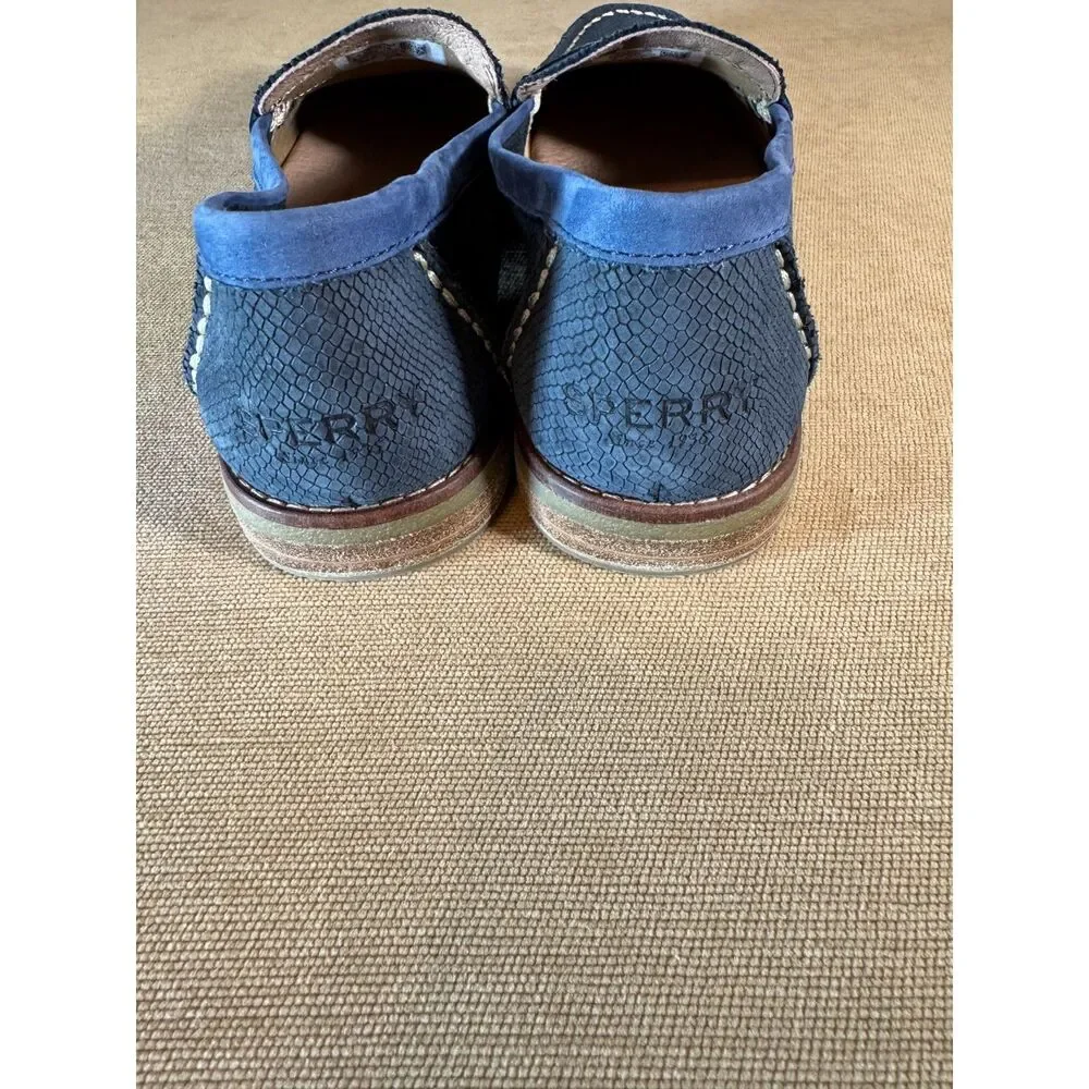 Navy Blue Sperry Top Sider Penny Loafers, Sz 9 Womens